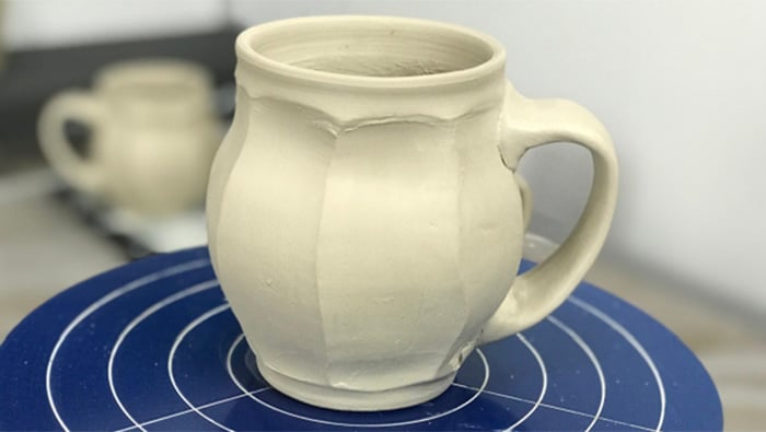 Thrown Faceted Mug